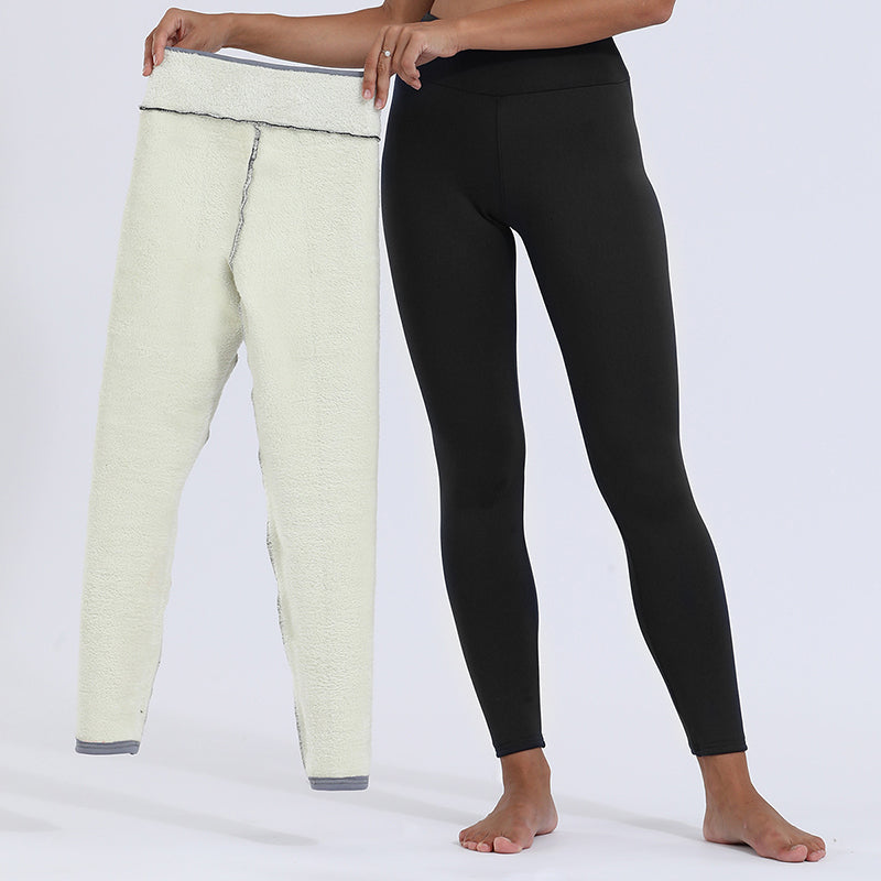 Warm Thick High Stretch Lamb Cashmere Skinny Fitness Woman Pants