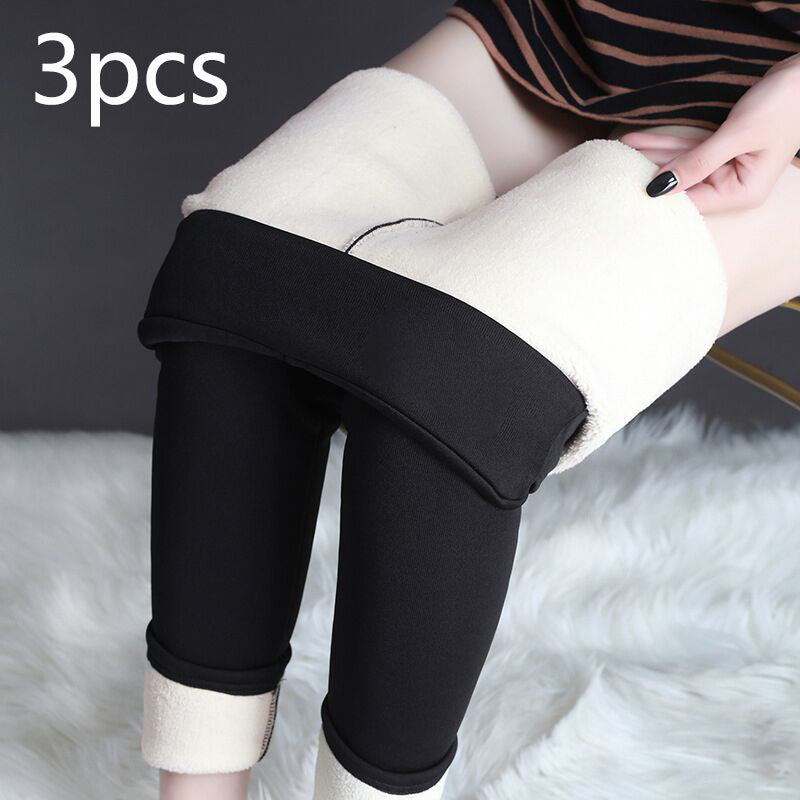 Warm Thick High Stretch Lamb Cashmere Skinny Fitness Woman Pants