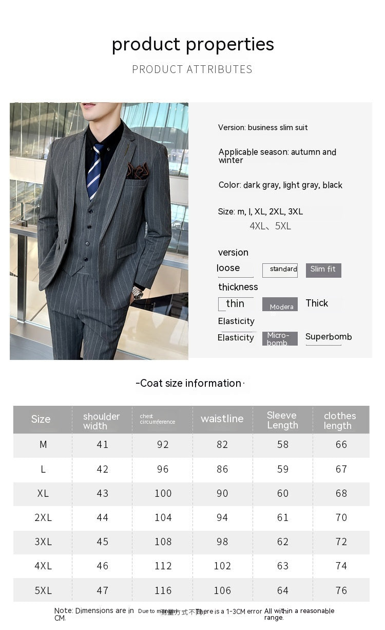 Striped Three-piece Suit
