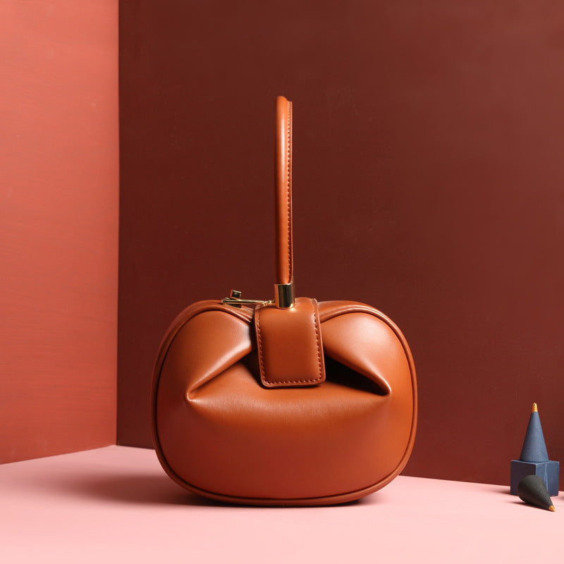 Leather handbags dumplings handbag