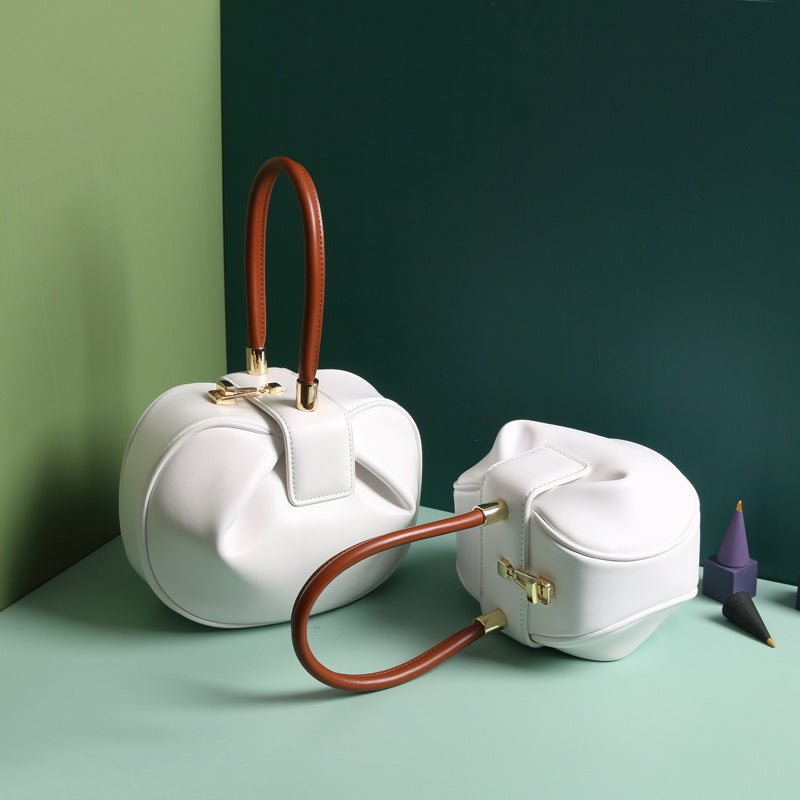 Leather handbags dumplings handbag