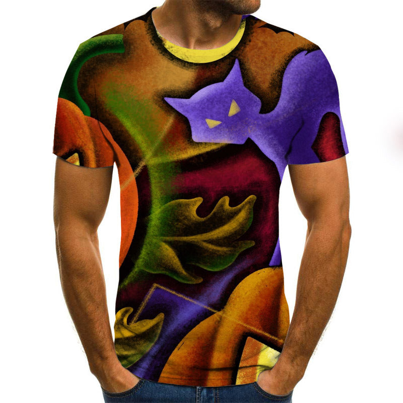 Pumpkin Monster 3D Digital Print Men's Short Sleeve T-shirt
