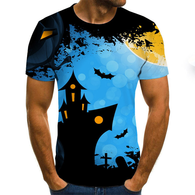 Pumpkin Monster 3D Digital Print Men's Short Sleeve T-shirt