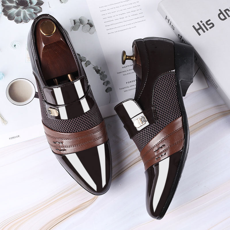 Leather men's casual shoes