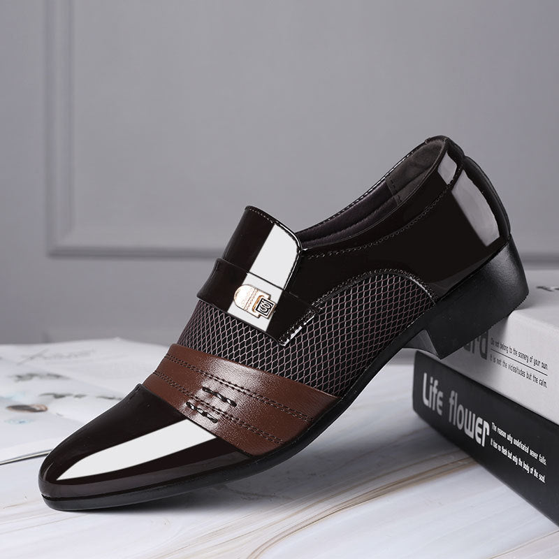 Leather men's casual shoes
