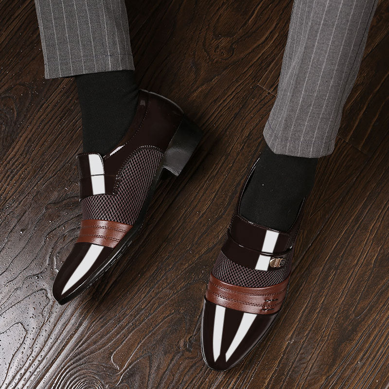 Leather men's casual shoes