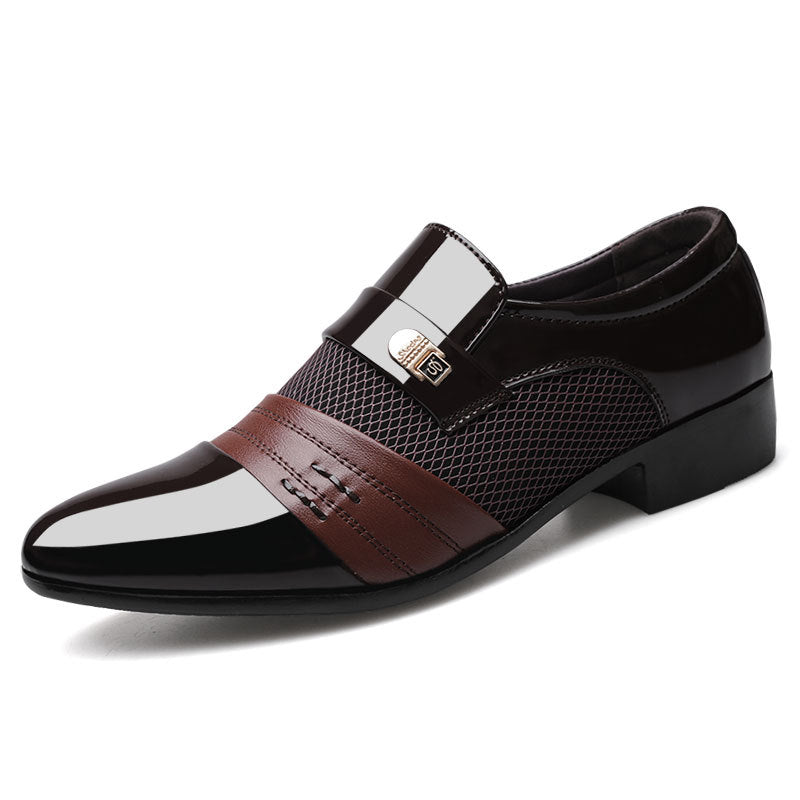 Leather men's casual shoes