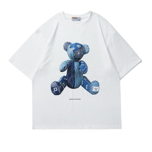 3D Bear Print Casual Short-Sleeved T-Shirt