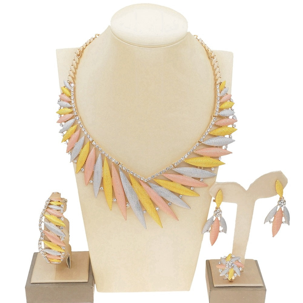 Four-Piece Necklace Bracelet Ring Earrings Jewelry Set