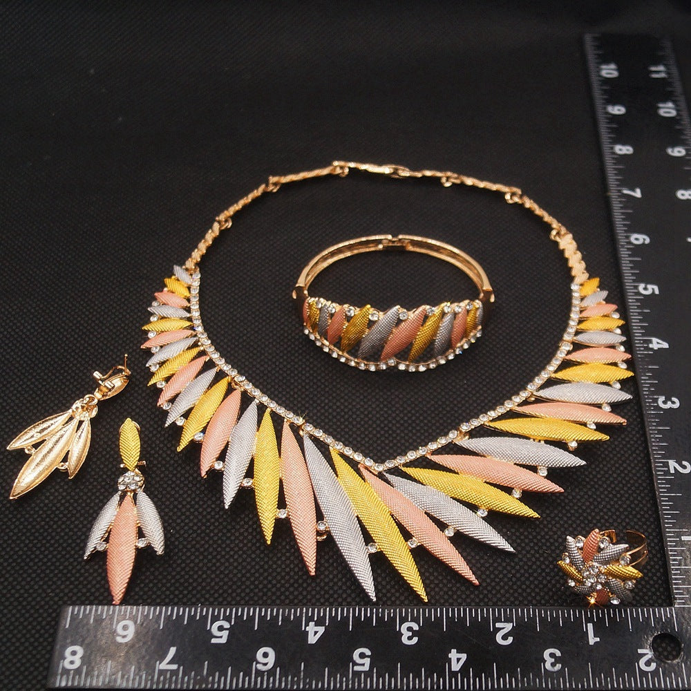 Four-Piece Necklace Bracelet Ring Earrings Jewelry Set