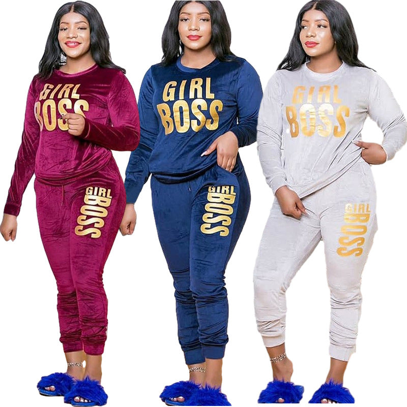 Women's Gold Velvet Suit