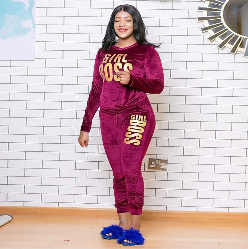 Women's Gold Velvet Suit