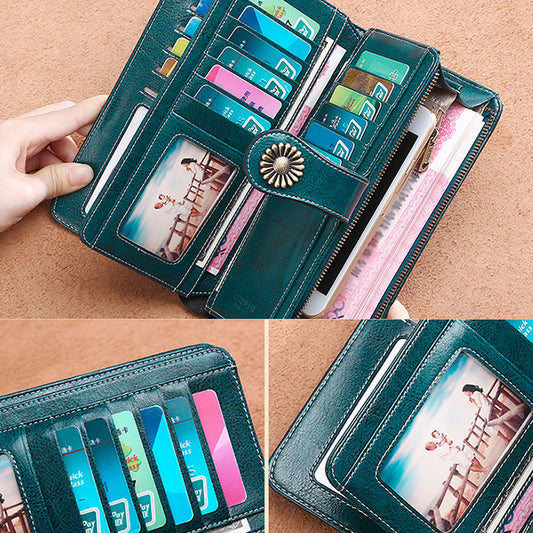 Hollow Women Clutch Leather Wallet