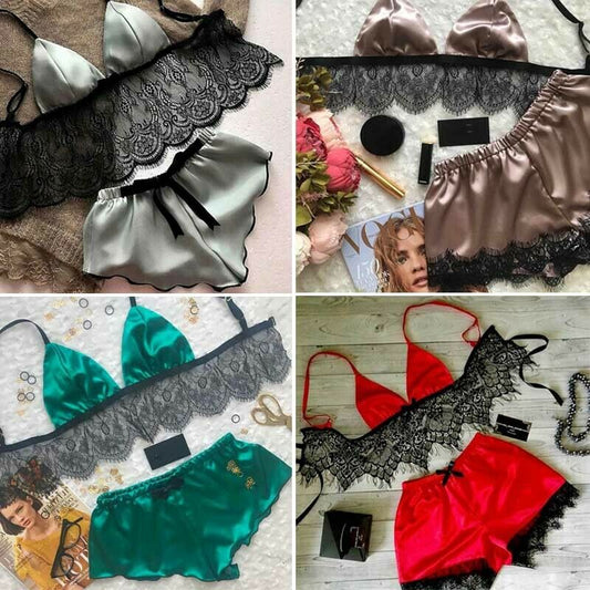 Three-point lace underwear