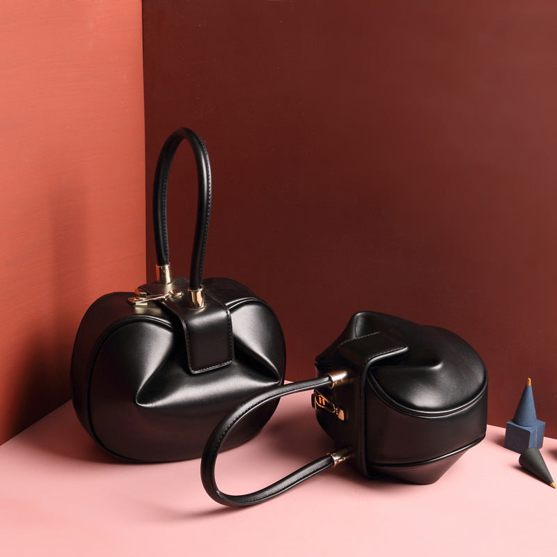 Leather handbags dumplings handbag