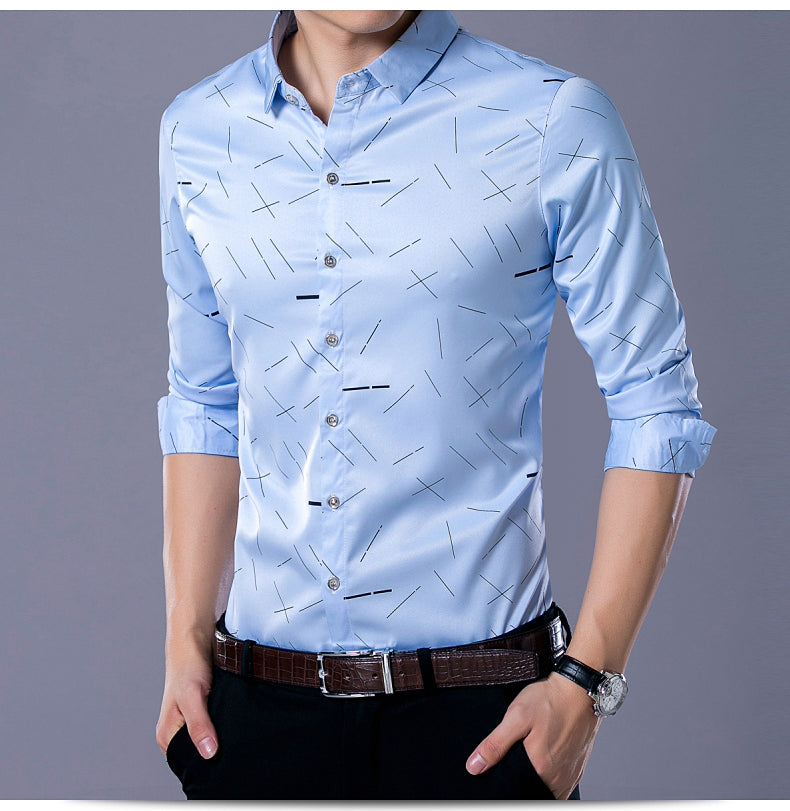 Shirt Men's Short Sleeve Business Slim Elastic