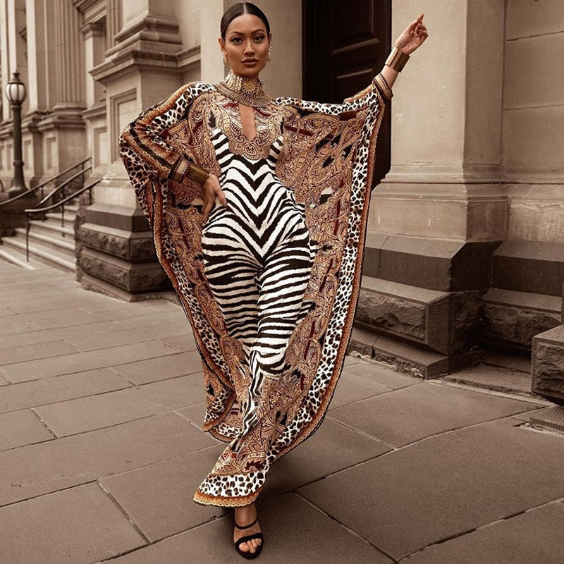 Oversized loose print dress