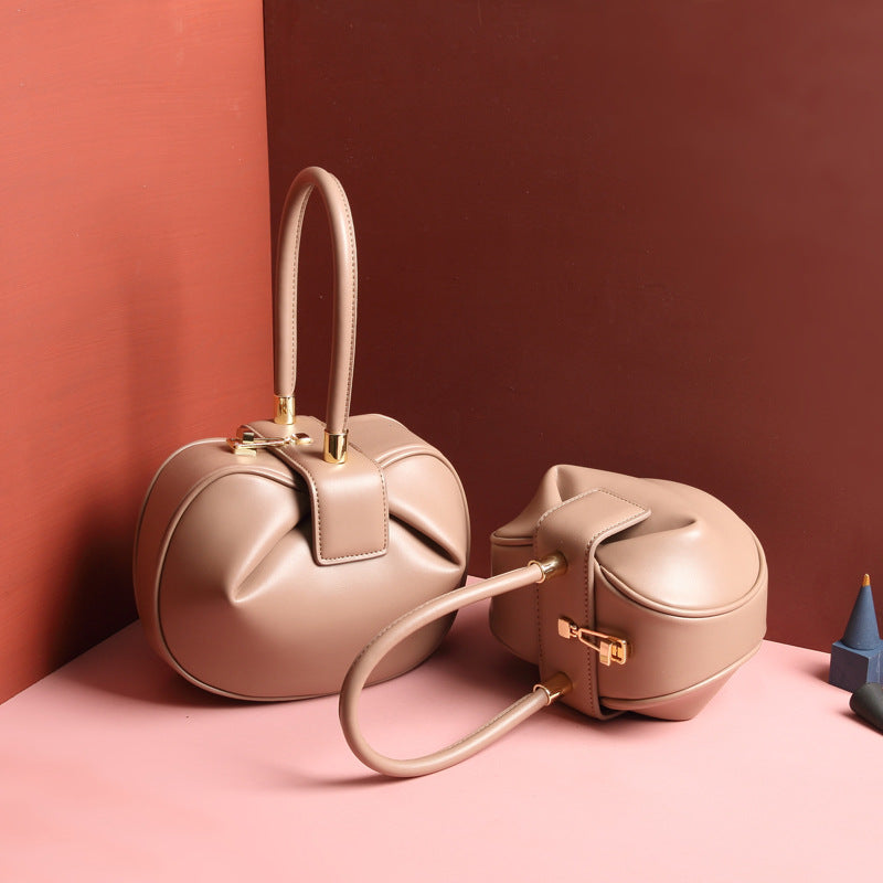 Leather handbags dumplings handbag