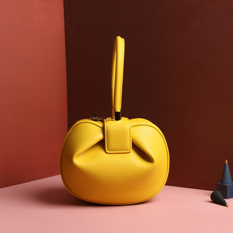 Leather handbags dumplings handbag