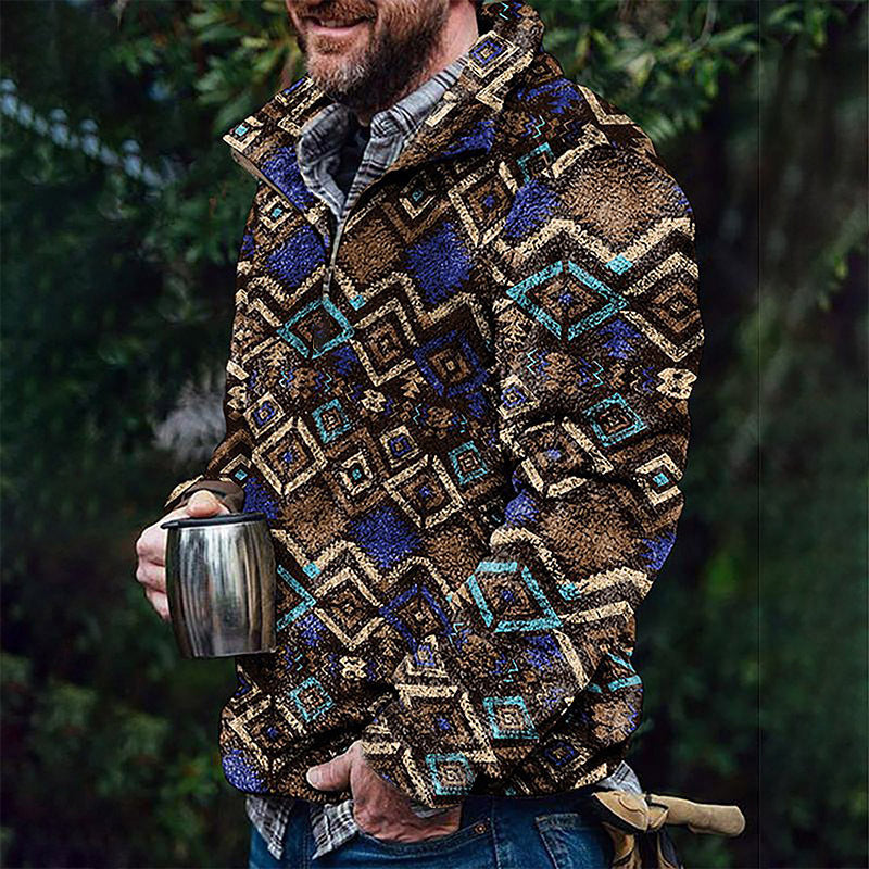 Men's Flannel Plush Sweatshirt