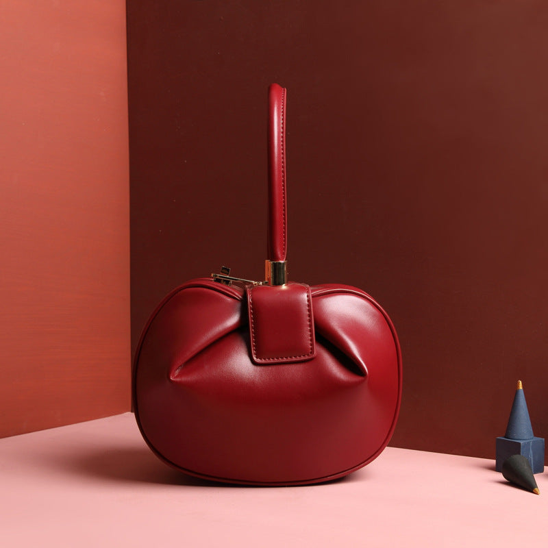 Leather handbags dumplings handbag