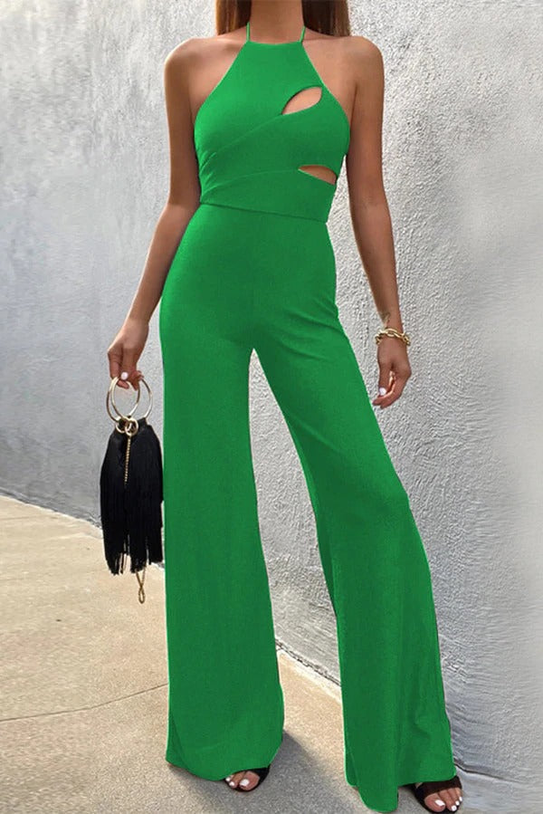 Trendy Fashion Temperament Women's Sleeveless Halter Jumpsuit