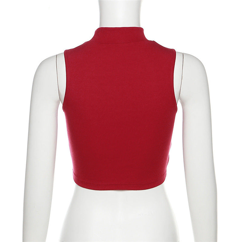 Street Letters Printed Cropped Tank Top Women