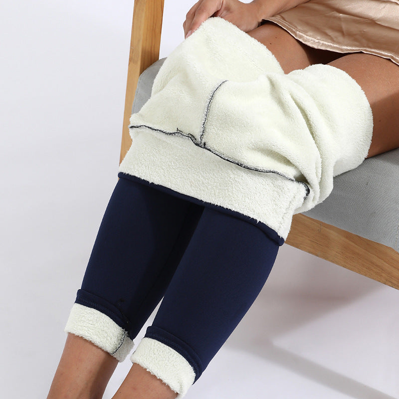 Warm Thick High Stretch Lamb Cashmere Skinny Fitness Woman Pants