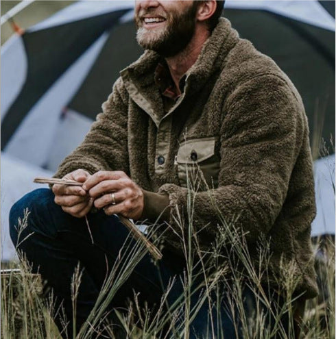 Men's Flannel Plush Sweatshirt