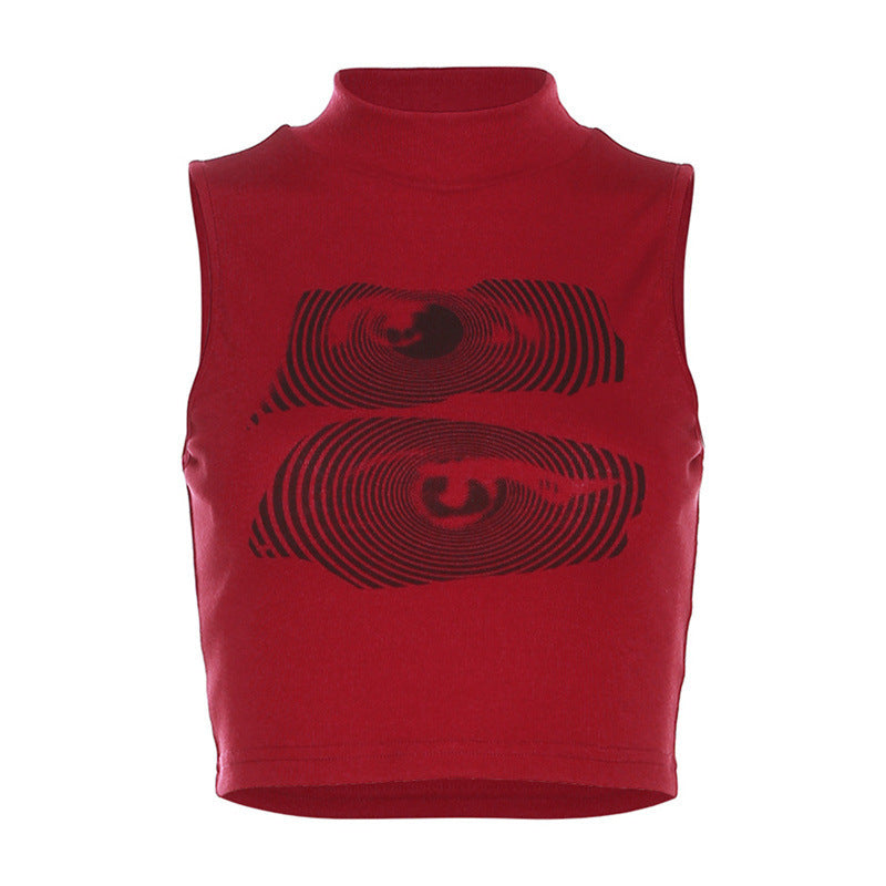 Street Letters Printed Cropped Tank Top Women