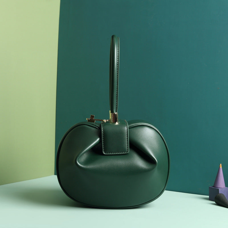Leather handbags dumplings handbag