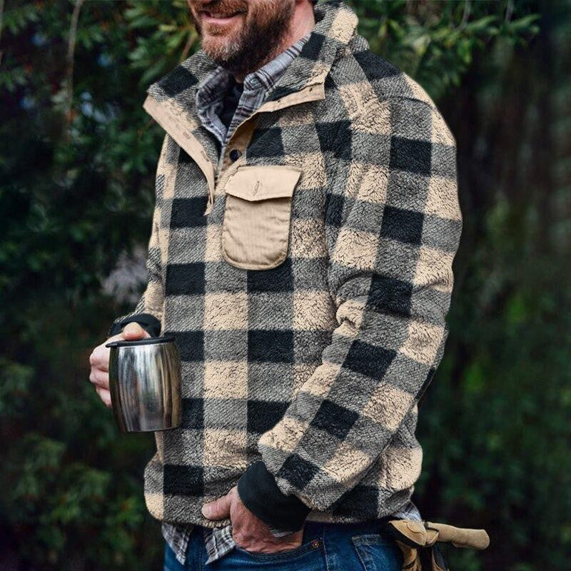 Men's Flannel Plush Sweatshirt
