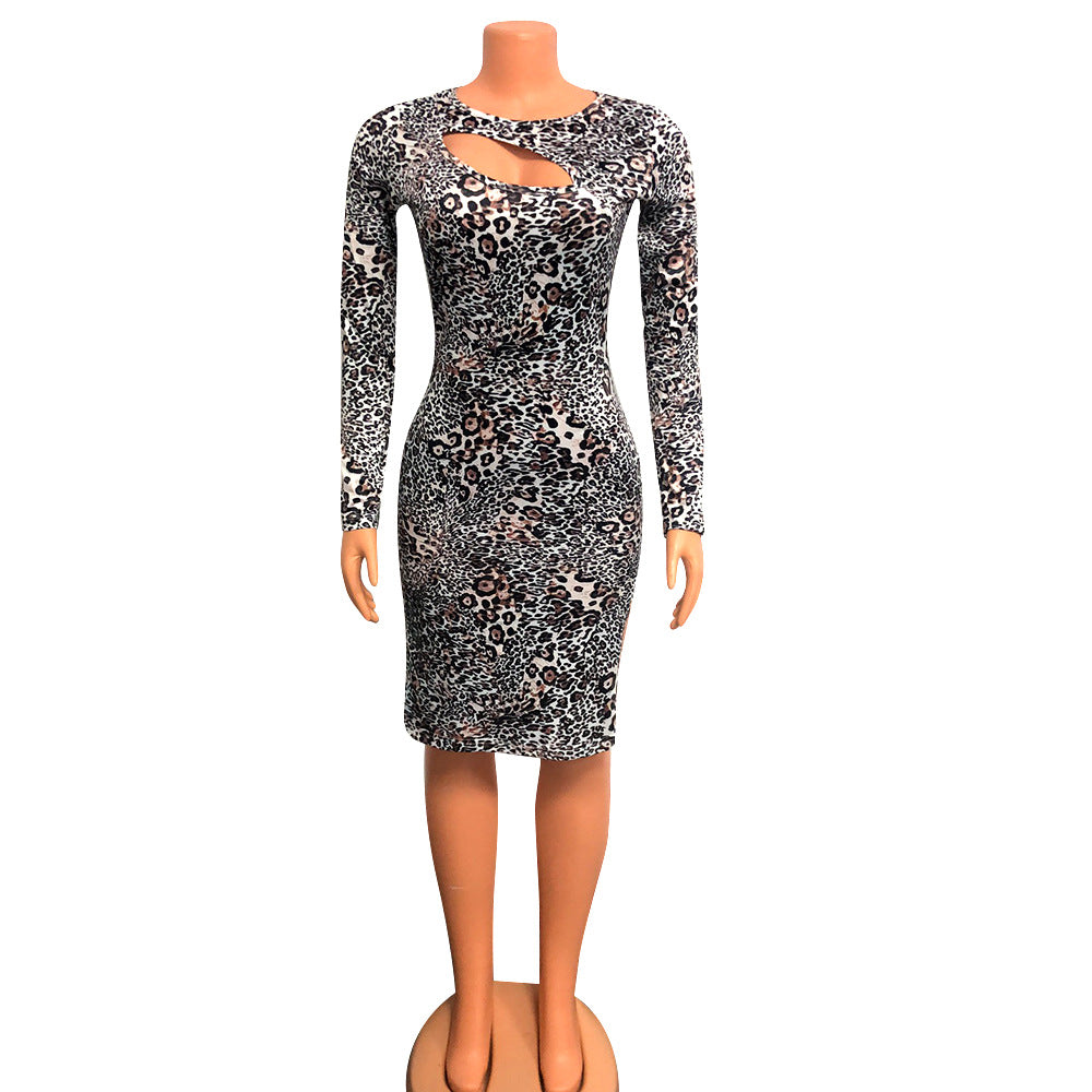 Women's Hollow-out Long-sleeved Dress