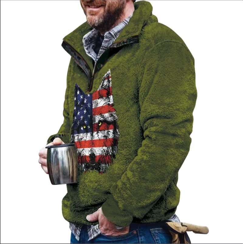 Men's Flannel Plush Sweatshirt