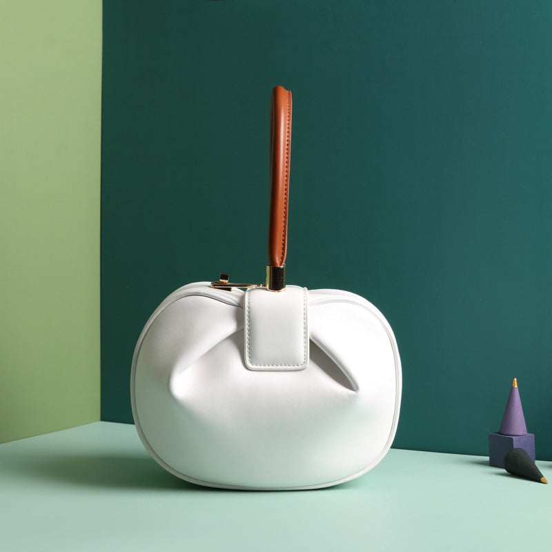 Leather handbags dumplings handbag