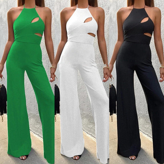 Trendy Fashion Temperament Women's Sleeveless Halter Jumpsuit
