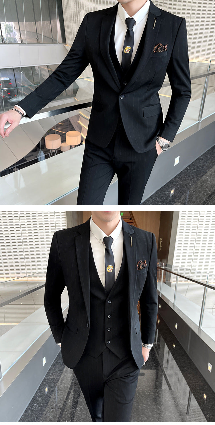 Striped Three-piece Suit