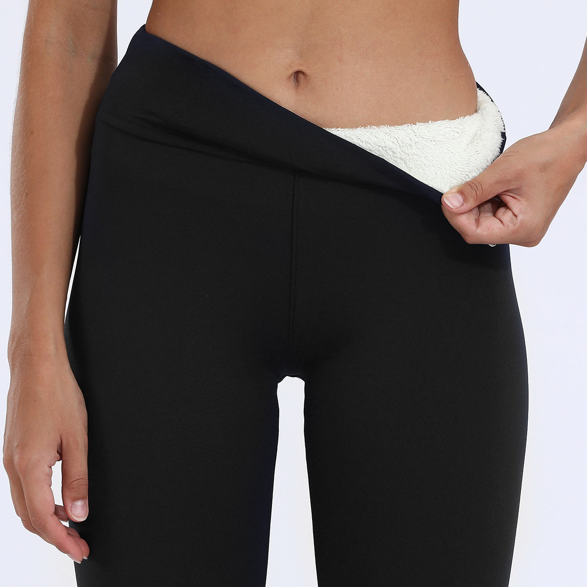 Warm Thick High Stretch Lamb Cashmere Skinny Fitness Woman Pants