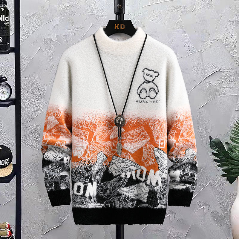 Patchwork Crew Neck Sweater