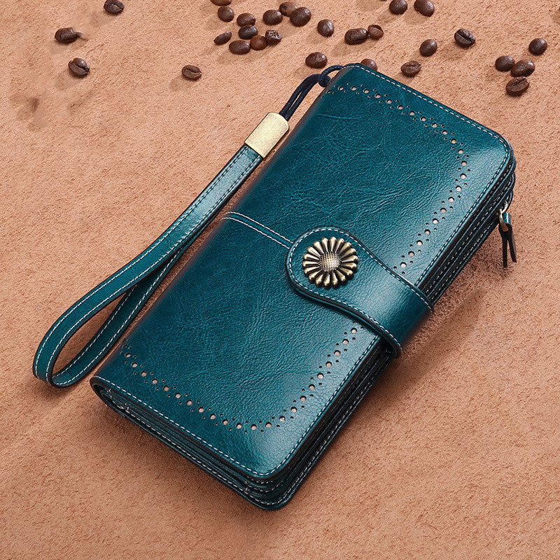 Hollow Women Clutch Leather Wallet