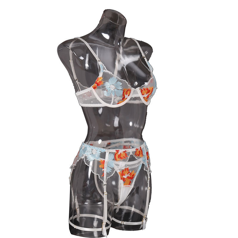 Lace Embroidered Underwear Set