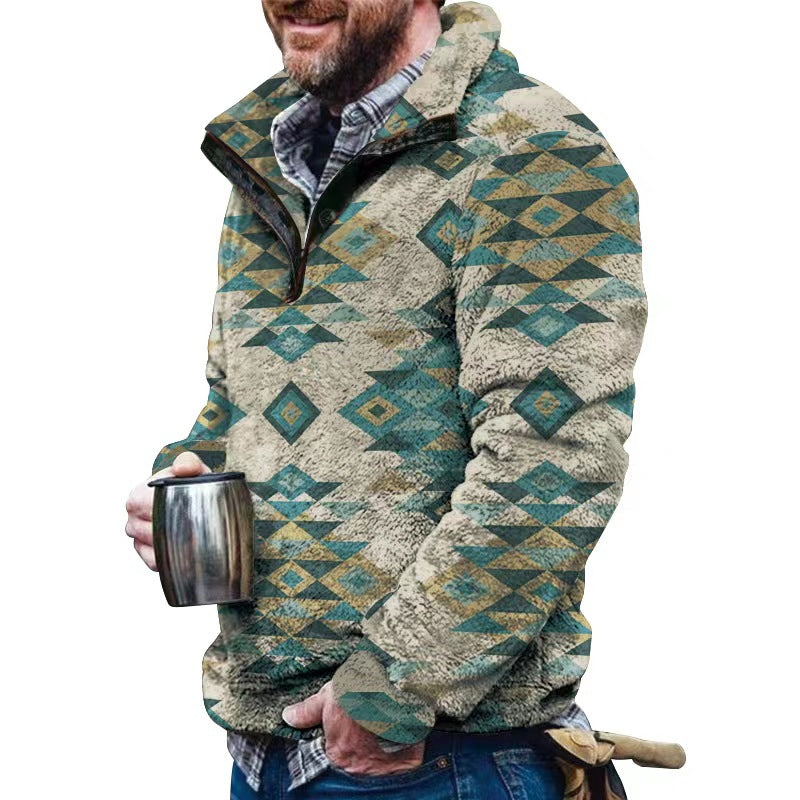 Men's Flannel Plush Sweatshirt