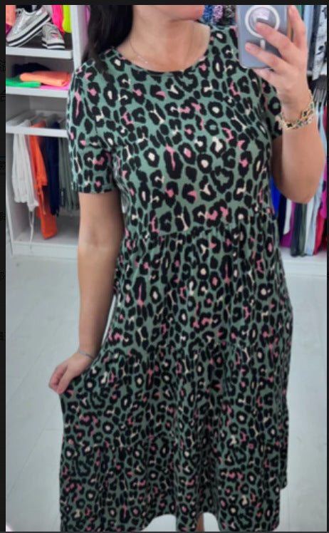 Women Leopard Print Women's Loose Dress