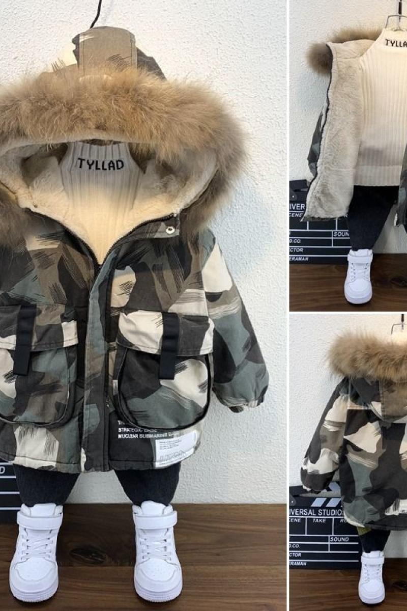 Foreign-style Baby Winter Camouflage Padded Jacket