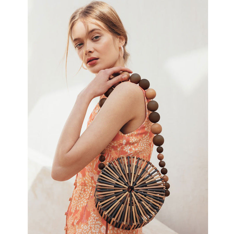 Travel Vacation Bamboo Basket Bag