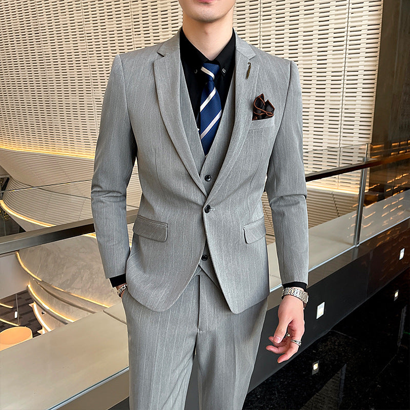 Striped Three-piece Suit