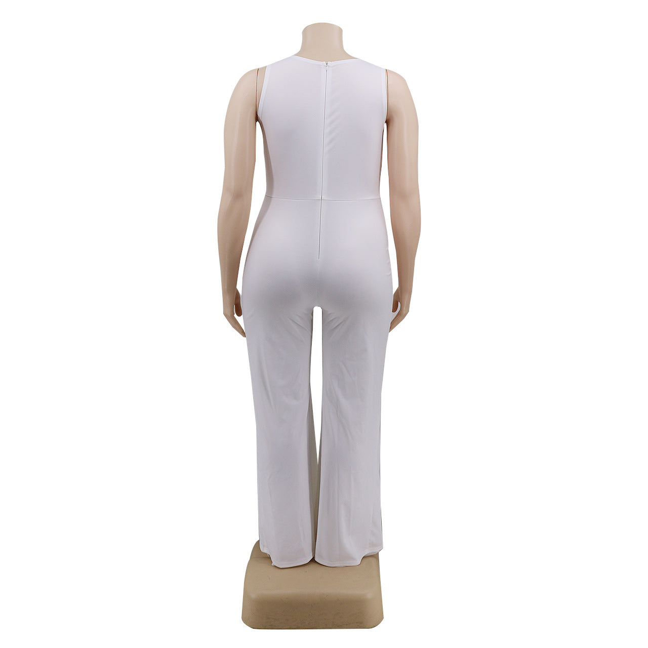 Topless Solid Color Chiffon Women Jumpsuit