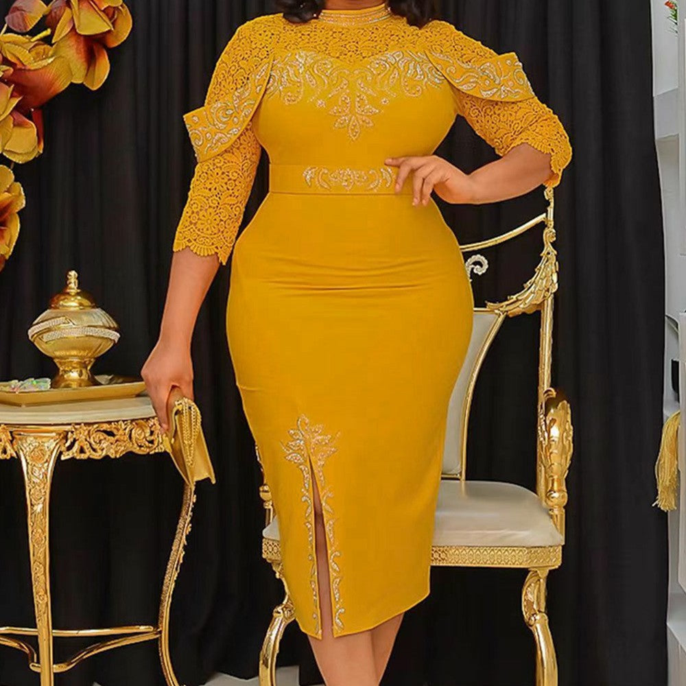 Oversize Hip Wrap OL Temperament Tongle Africa Dress