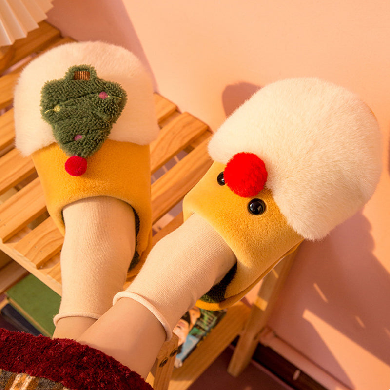 Winter Plush Slippers Anti-Slip House Shoes