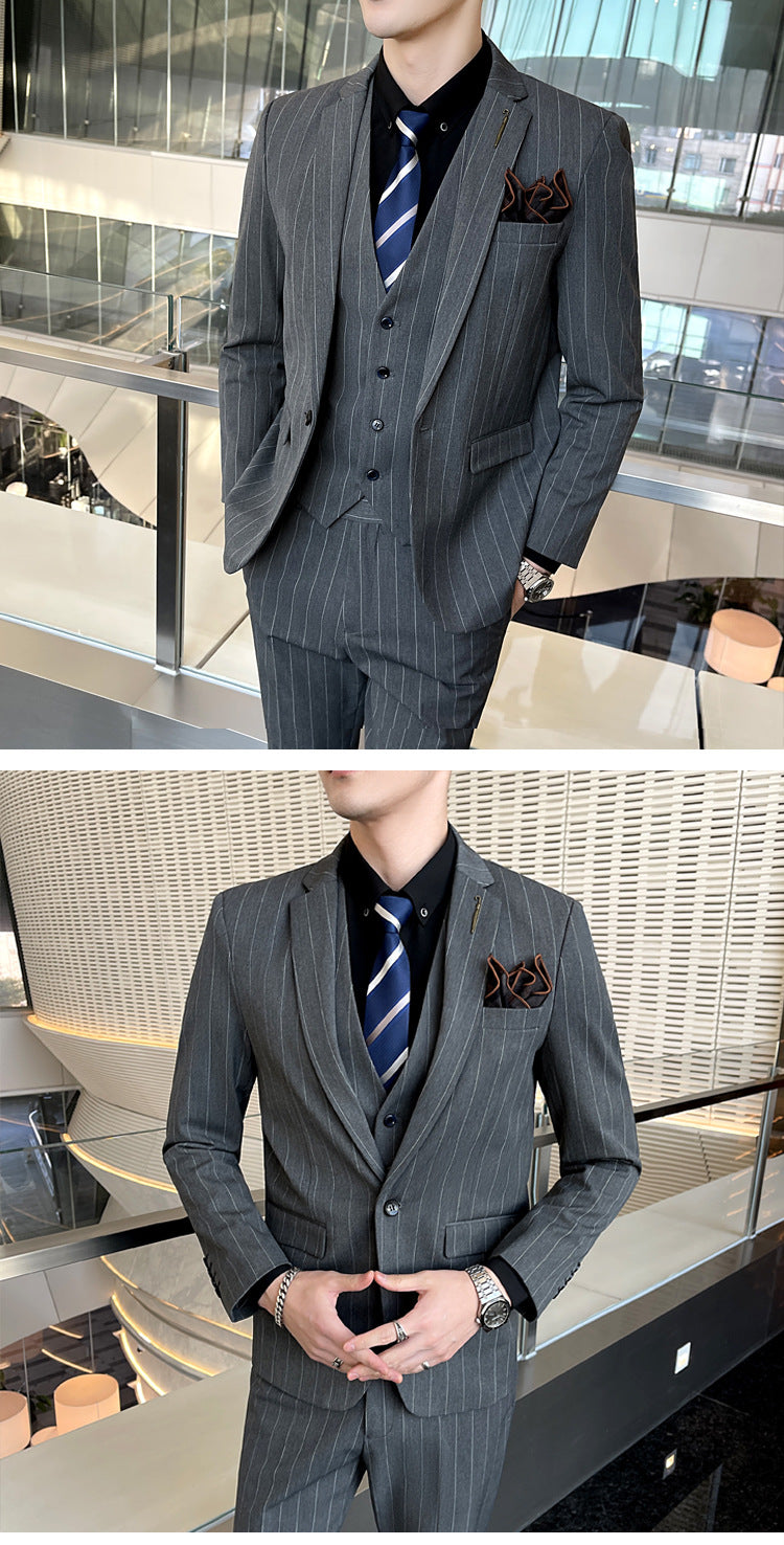 Striped Three-piece Suit